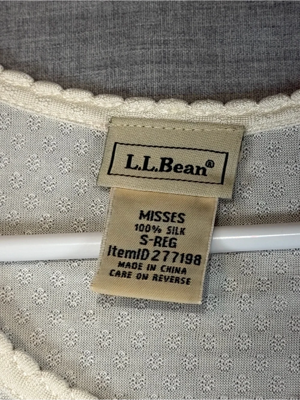 L.L. Bean Cream Silk Tank